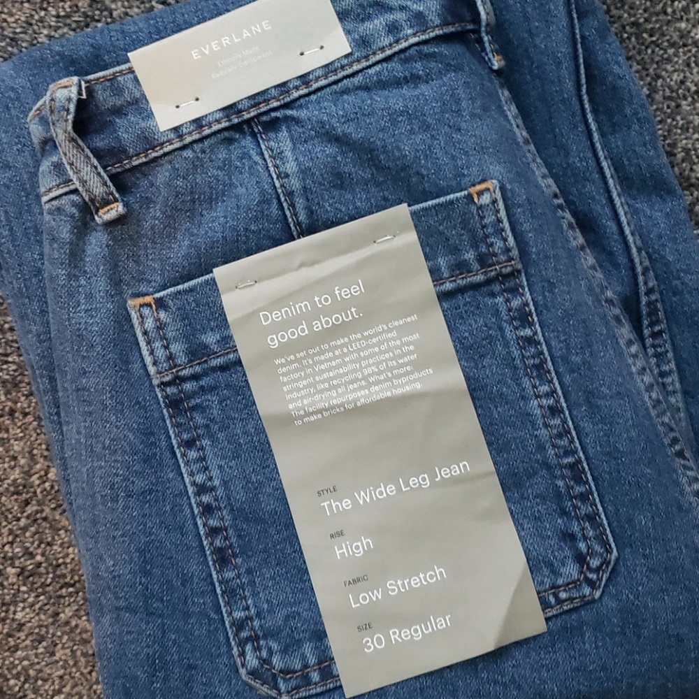 NWT EVERLANE high rise, wide leg,